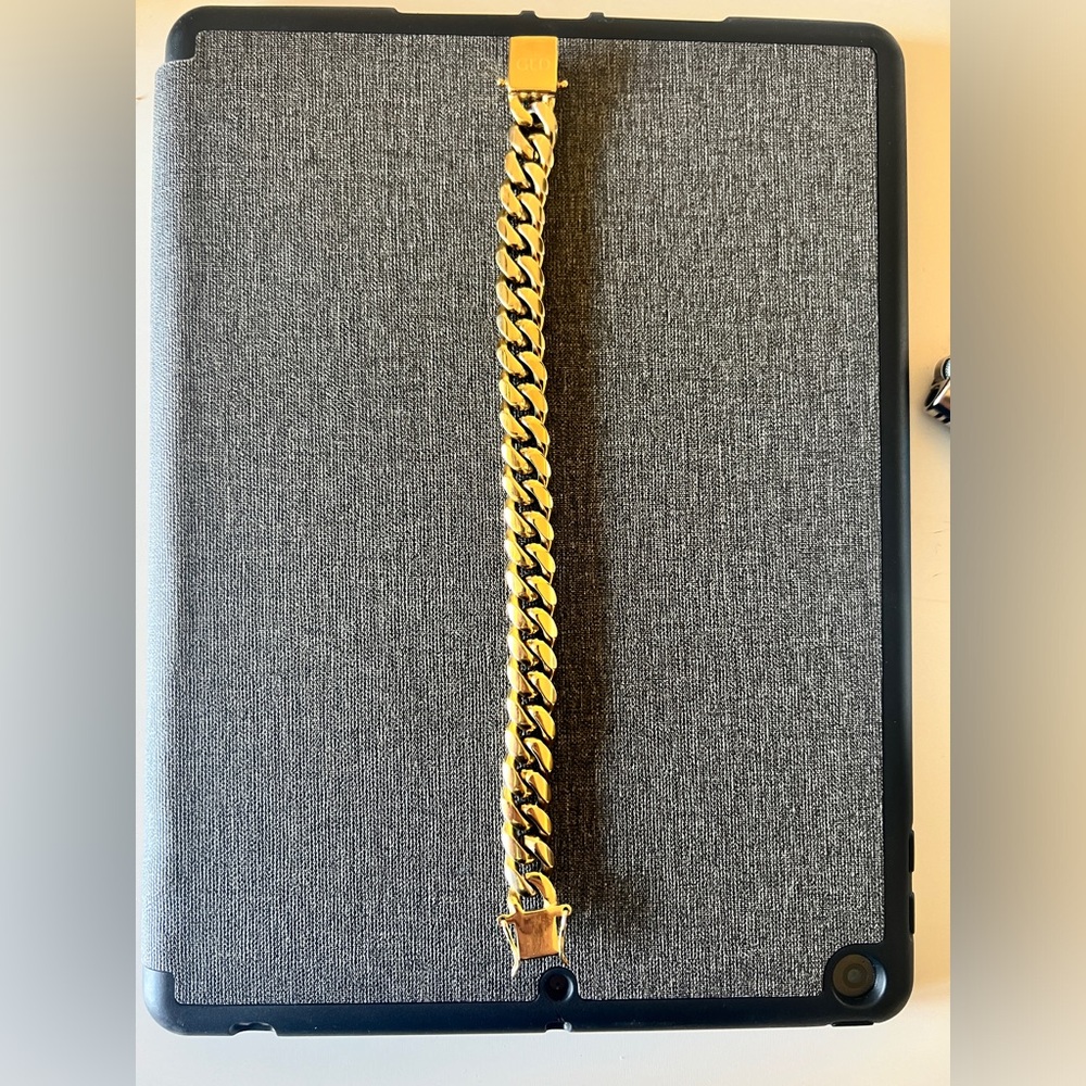 12mm gold plated cuban link bracelet